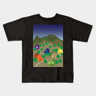 Village night landscape Kids T-Shirt